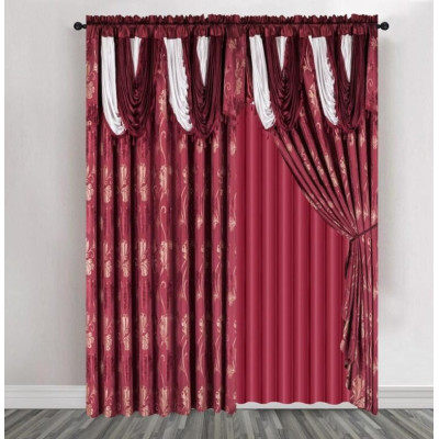 Megareja – Luxury Jacquard Curtain 100% Polyester. 300*45cm 1pc – 300*250cm 2pcs