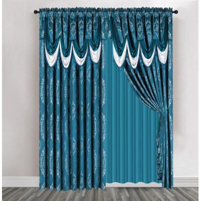 Megareja – Luxury Jacquard Curtain 100% Polyester. 300*45cm 1pc – 300*250cm 2pcs