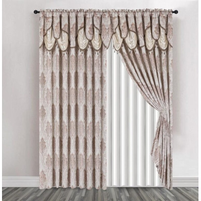 Megareja – Luxury Jacquard Curtain 100% Polyester. 300*45cm 1pc – 300*250cm 2pcs